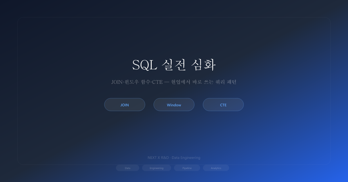 SQL 실전 심화 — JOIN·윈도우 함수·CTE로 데이터 다루기